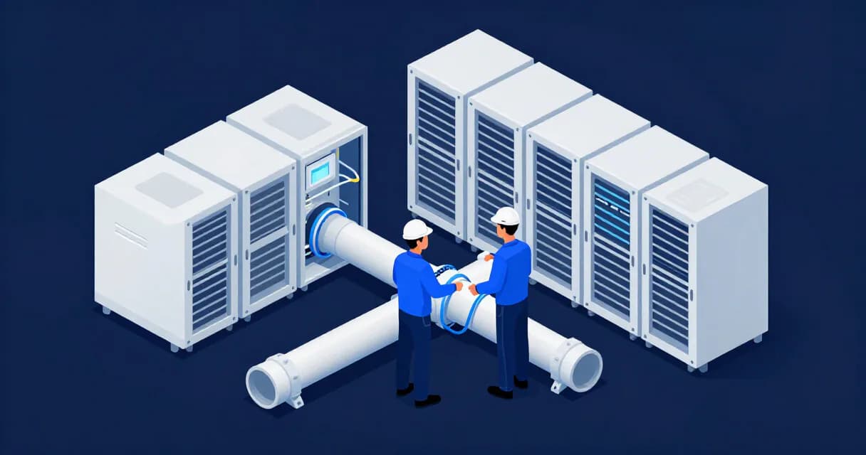 Серверная инфраструктура в центре обработки данных, где вычислительные узлы и модули памяти работают как единая система.