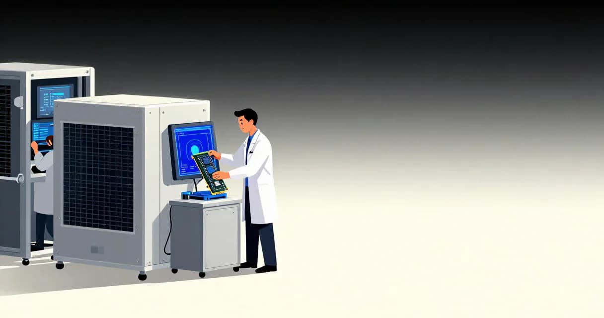Рабочие координируют людей и роботов на складе, символизируя переход ИИ-компании от оборудования к экосистеме открытых моделей.